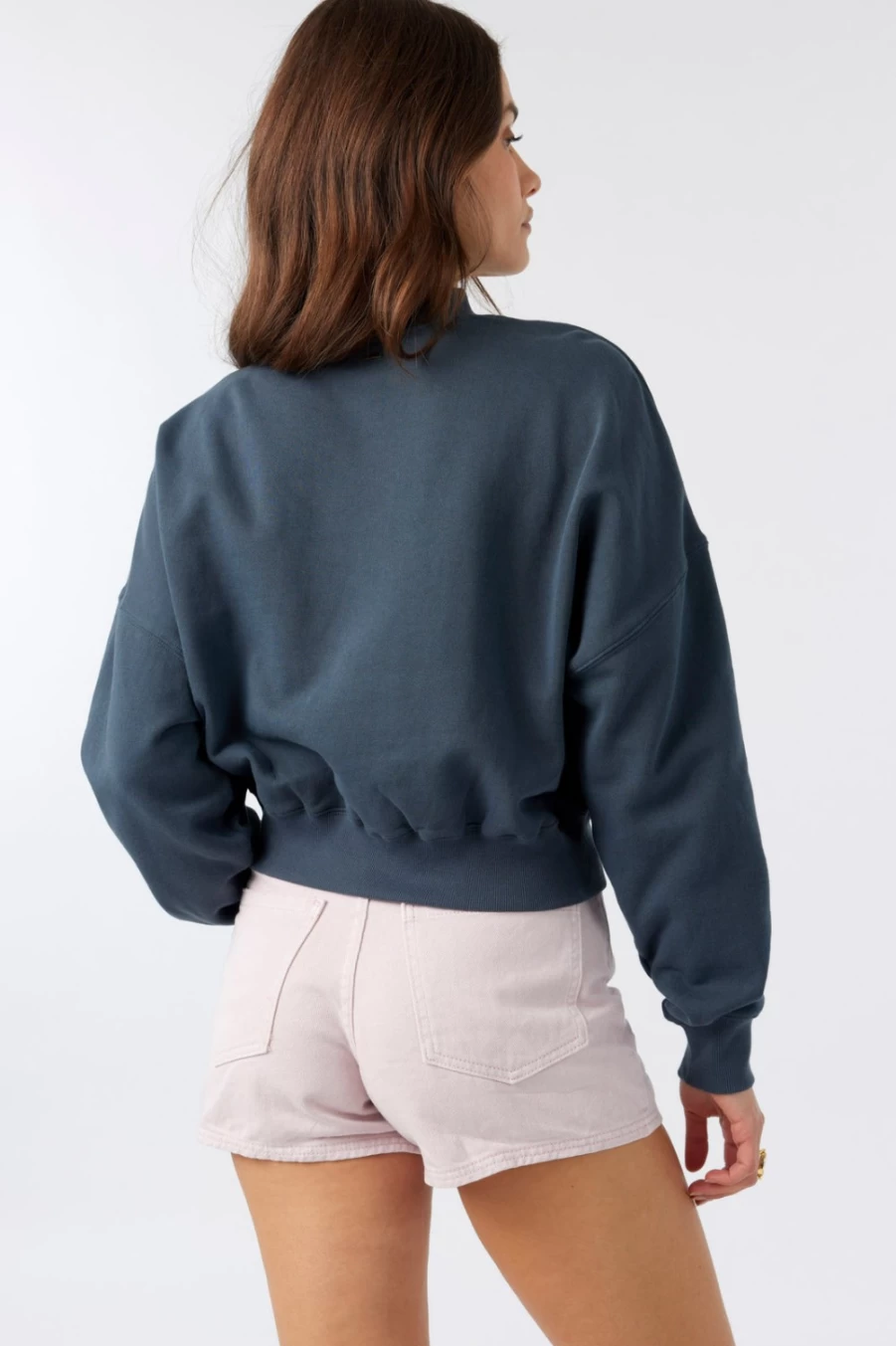 O'Neill Women's Moment Crop Pullover Sweatshirt - Slate