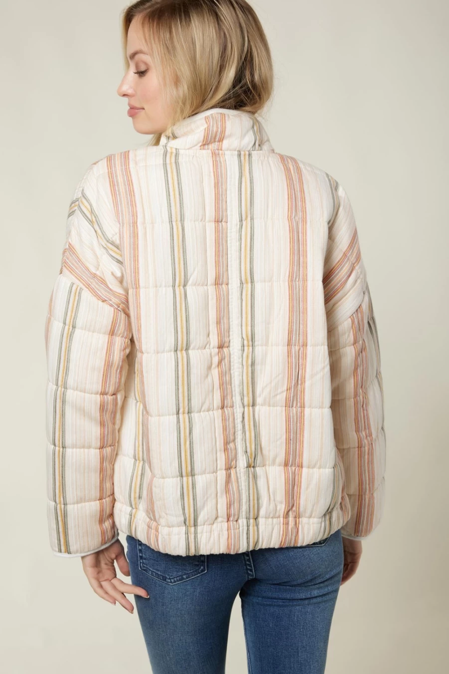 O'Neill Women's Bone Mable Stripe Quilted Jacket - Stylish & Comfortable Outerwear
