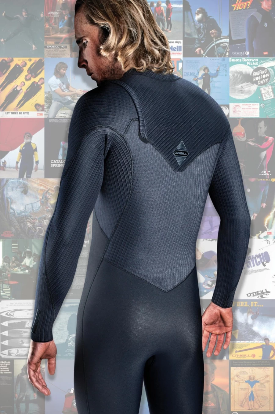 O'Neill Men's Hyperfreak 3/2mm Zipless Full Wetsuit - Black/Black