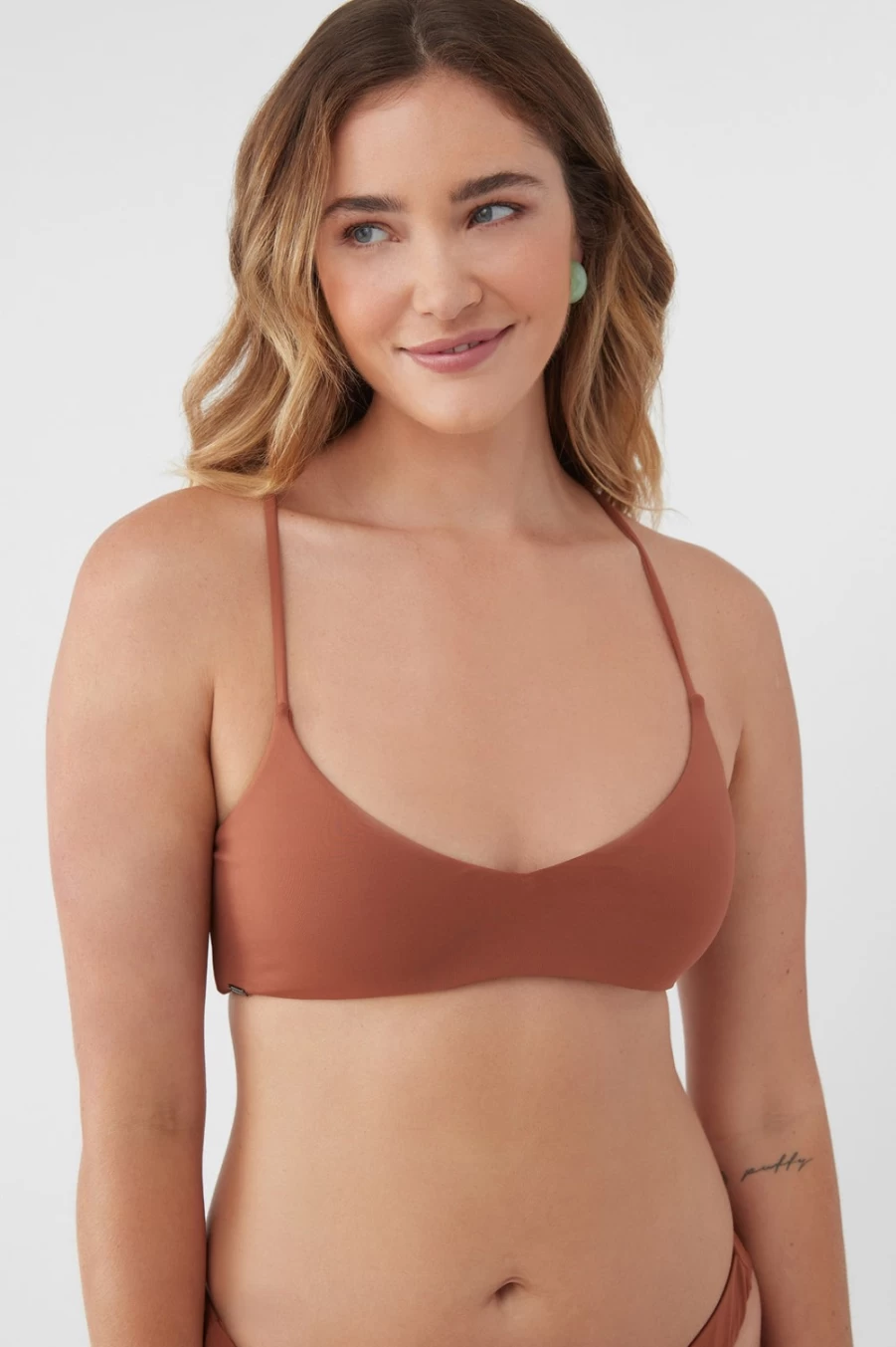 O'Neill Women's Saltwater Solids Huntington Top in Rustic Brown