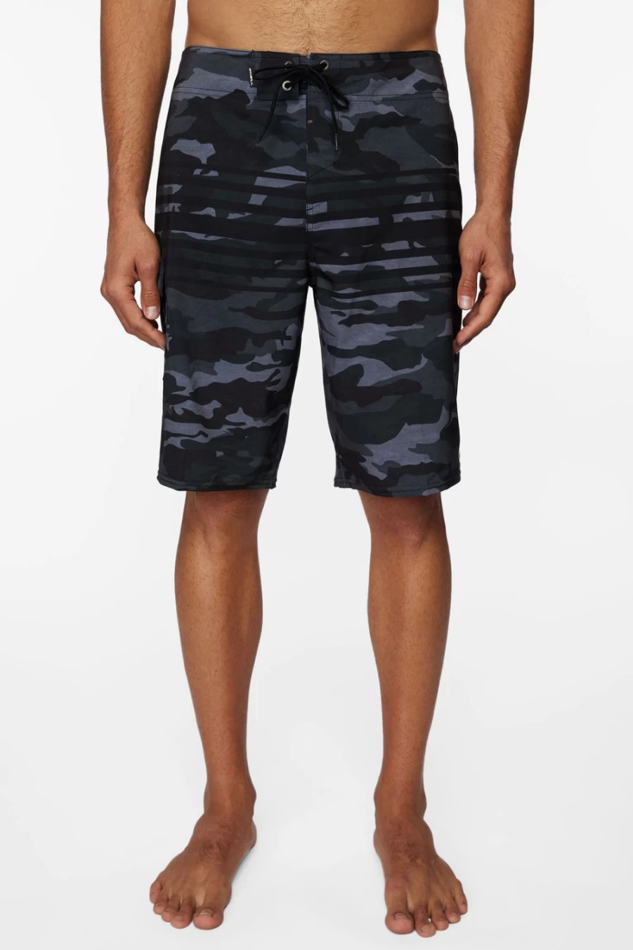O'Neill Men's Hyperfreak Divergent 21" Boardshorts - Black Swim Trunks for Men