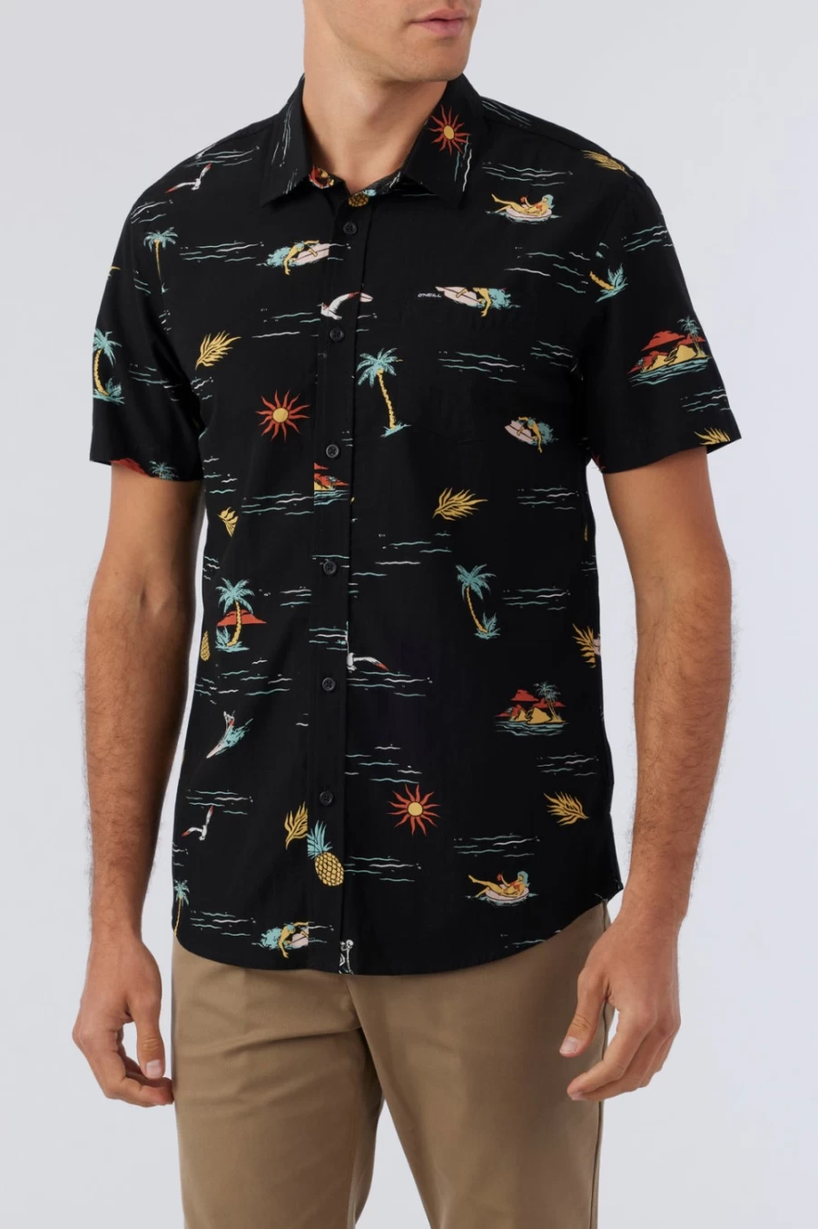 O'Neill Men's Black Eco Modern Shirt - Oasis SS Sustainable Style