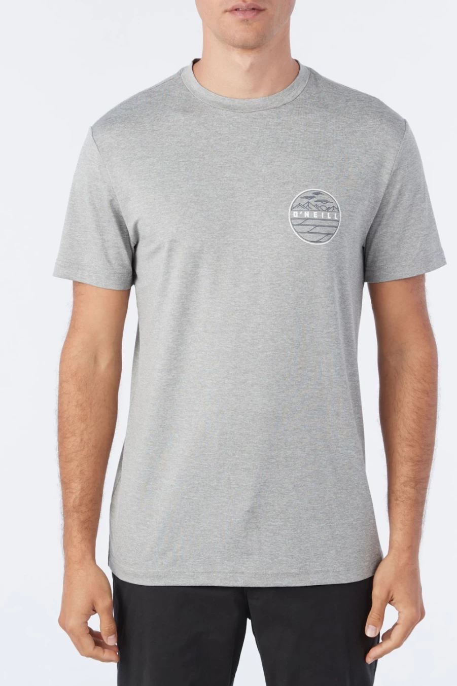 O'Neill Men's Heather Grey TRVLR UPF Tee - Sun Protection Travel T-Shirt