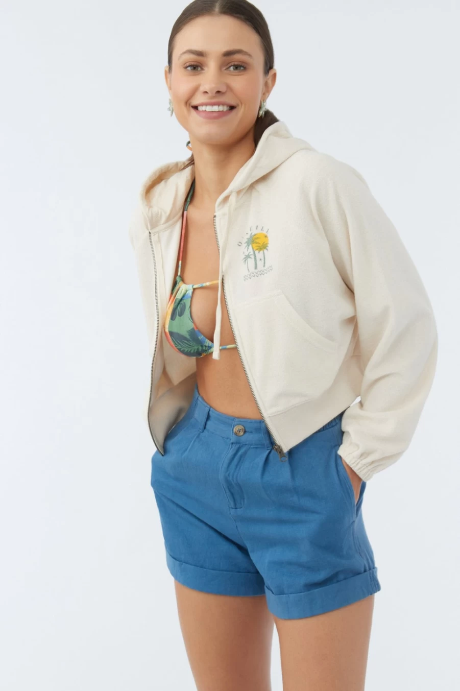 O'Neill Women's Winterwhite Zip-Up Hooded Fleece Jacket