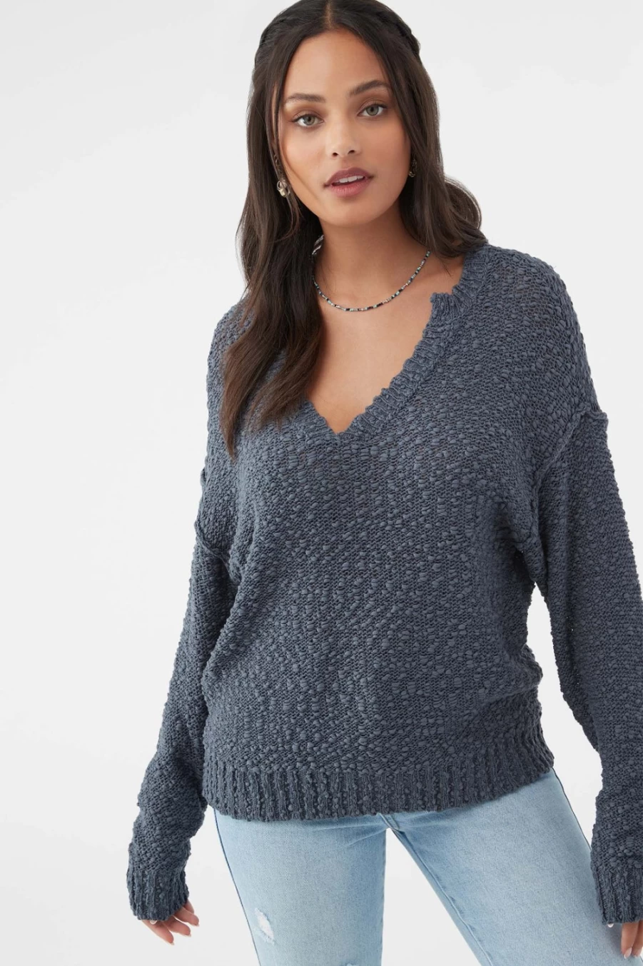 O'Neill Women's Emmett Sweater in Slate - Cozy Knit Pullover for Women