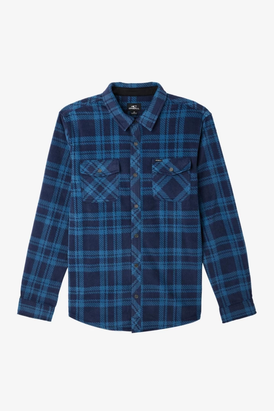 O'Neill Men's Navy Glacier Plaid Superfleece Flannel Shirt