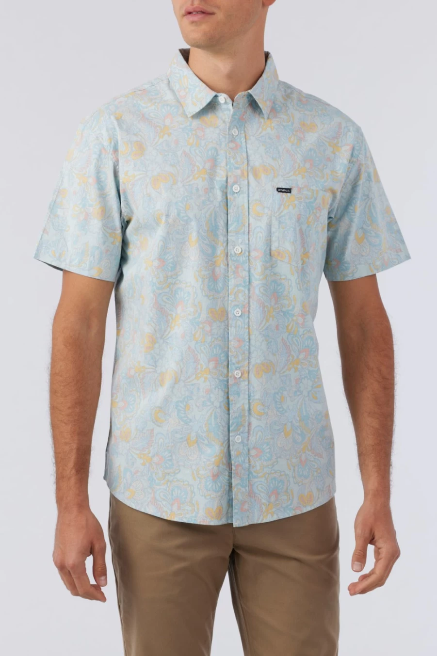 O'Neill Men's Quiver Stretch Modern Shirt in Aquawash - Comfortable & Stylish Casual Wear
