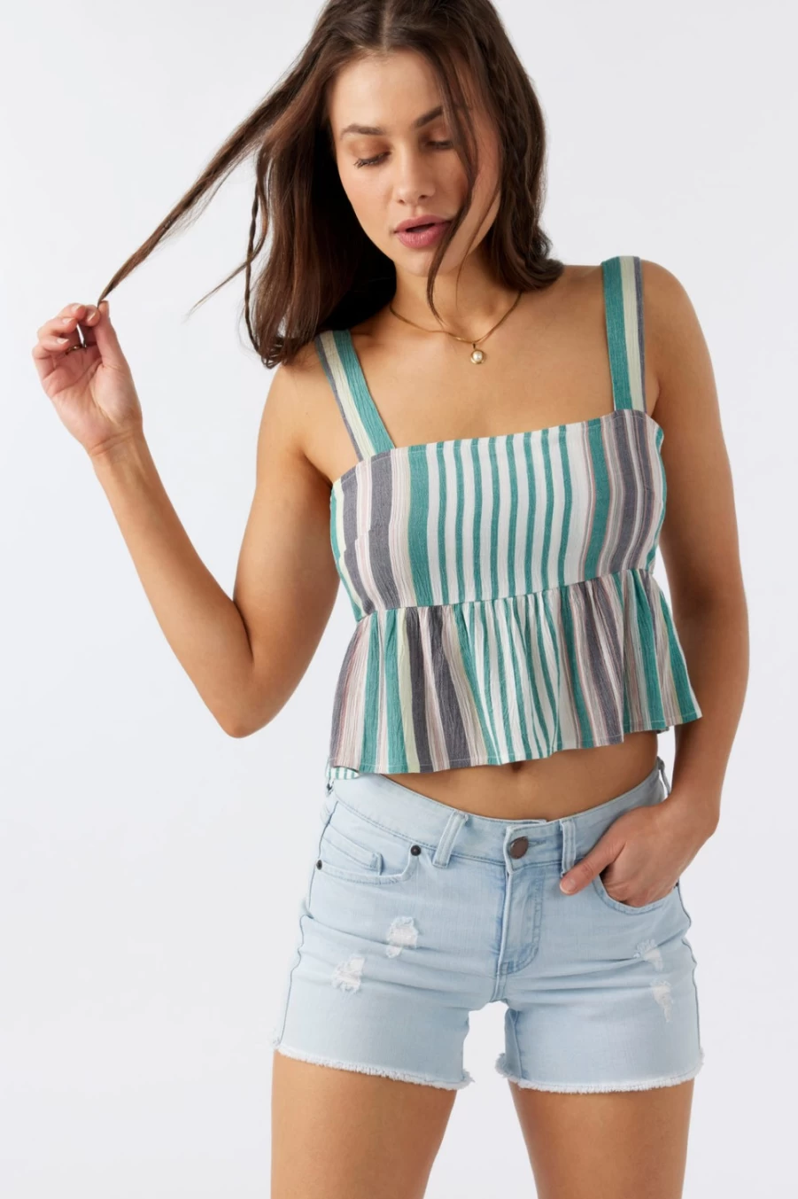 O'Neill Women's Multicolored Brice Stripe Top - Stylish Striped Shirt for Women