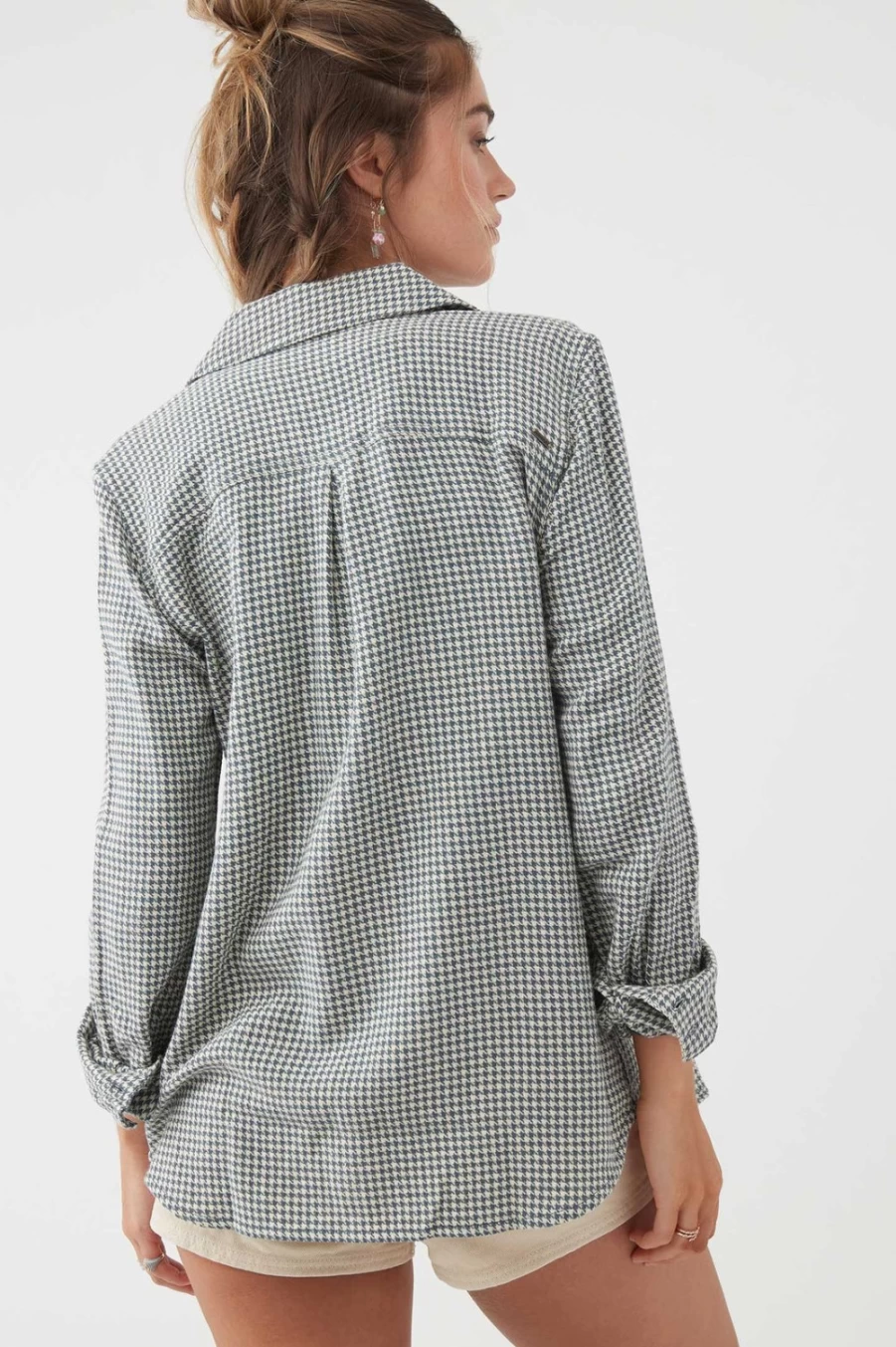 O'Neill Women's Slate Nash Flannel Shirt - Soft Plaid Long Sleeve Top