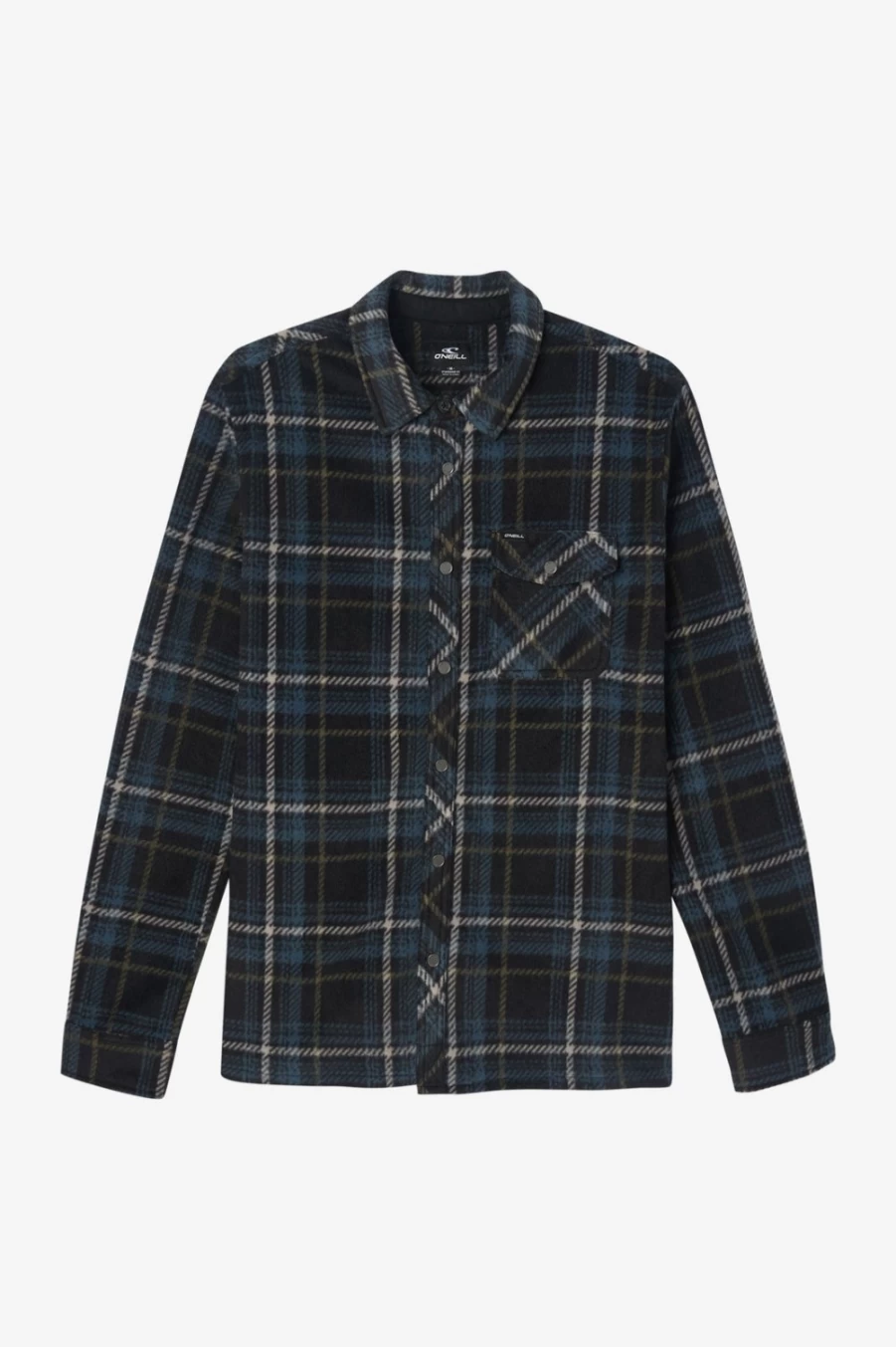 O'Neill Men's Black Glacier Peak Superfleece Flannel Shirt - Warm & Comfortable