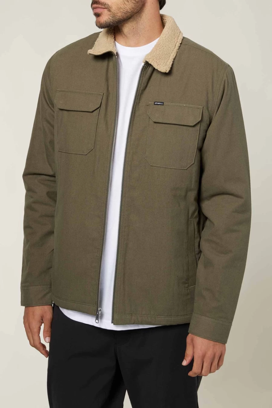 O'Neill Men's Army Green Bay Jacket - Waterproof Windbreaker for Outdoor Activities