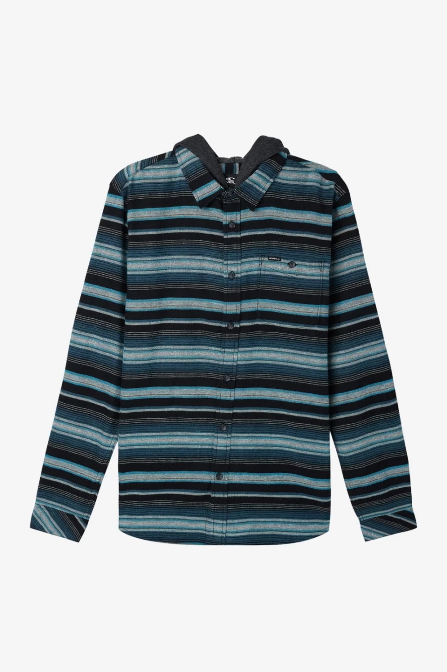 O'Neill Men's Black Redmond Hooded Flannel Shirt