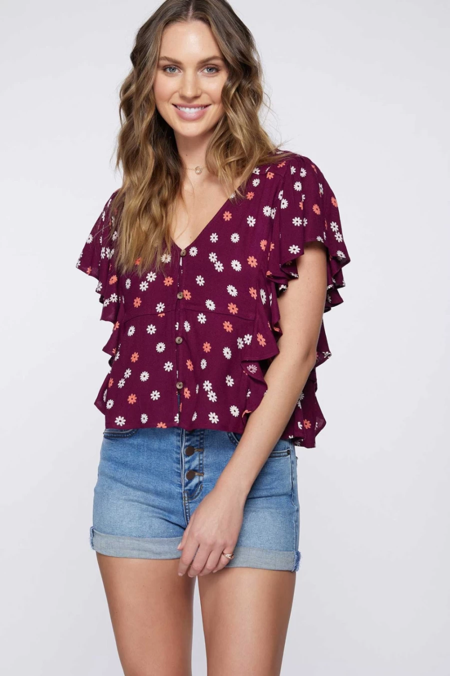 O'Neill Women's Maggy Top in Plum Color | Stylish & Comfortable