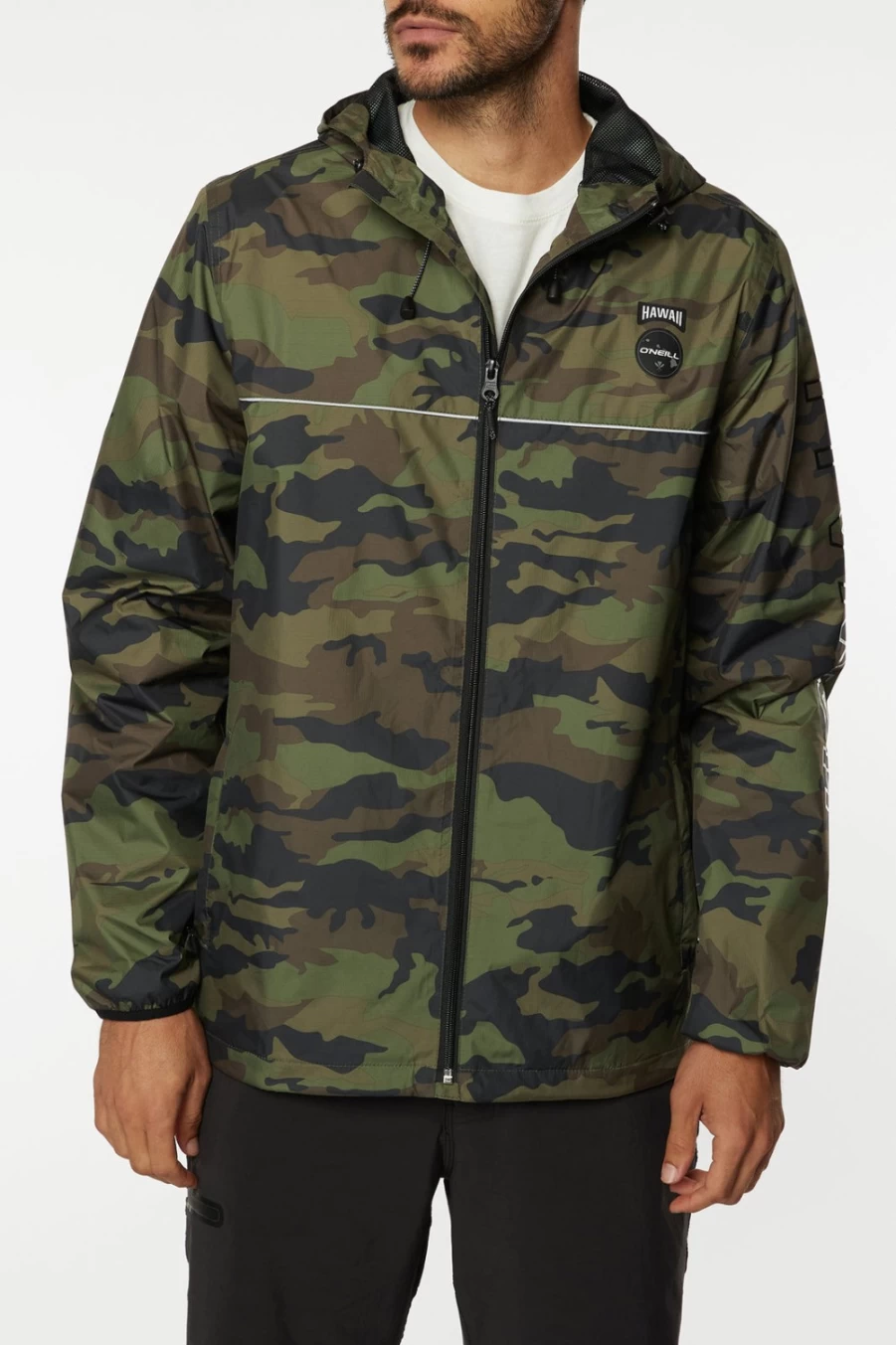 O'Neill Men's Army Green Nomadic Hawaii Windbreaker Jacket