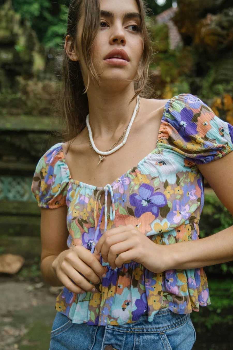O'Neill Women's Raja Multi Floral Multicolored Top