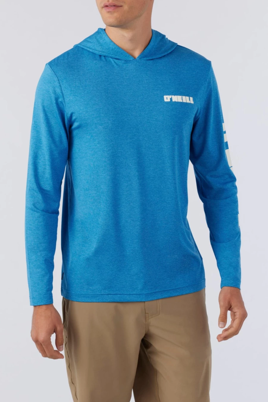 O'Neill Men's TRVLR UPF Hooded Pullover in Medium Blue - Sun Protection Swim Shirt