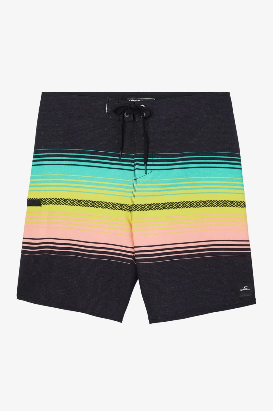 O'Neill Men's Hyperfreak Heat Stripe Line 19" Boardshorts - Black