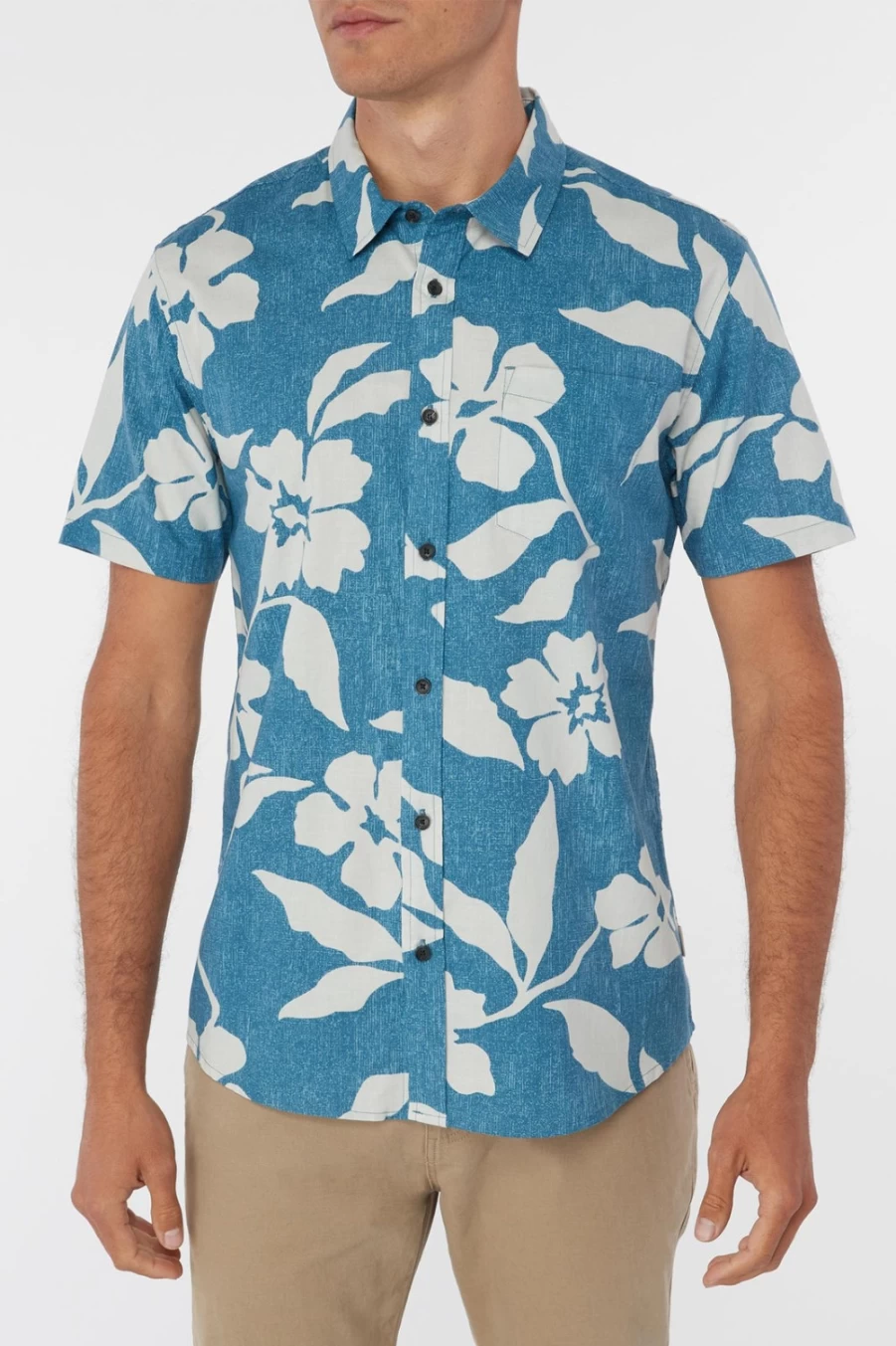 O'Neill Men's Hilo Tropics Shirt in Hydroblue - Casual Hawaiian Style Aloha Shirt