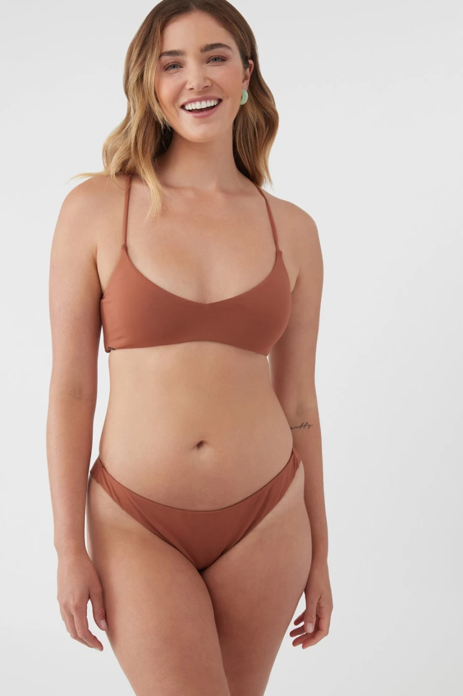 O'Neill Women's Hermosa Bottoms Swimwear in Rustic Brown - Saltwater Solids Collection