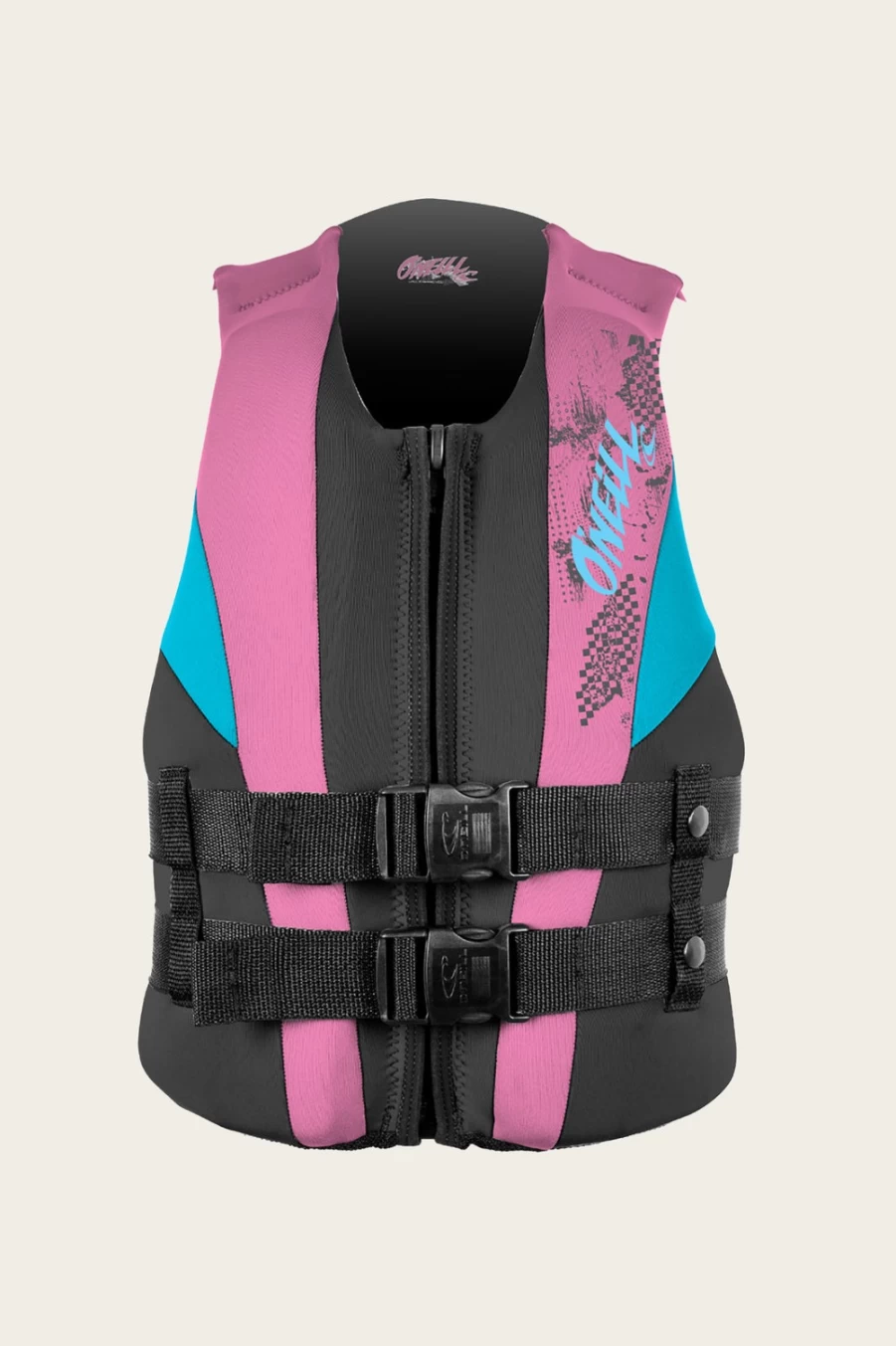 O'Neill Men's Youth Reactor USCG Life Vest - Black, Petrol, Turquoise