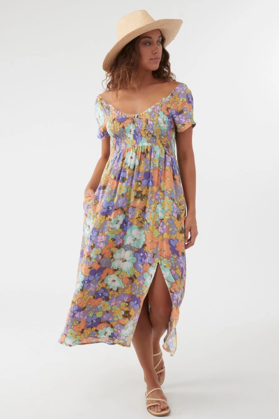 O'Neill Women's Hayzel Multicolored Midi Dress - Stylish & Comfortable Summer Outfit