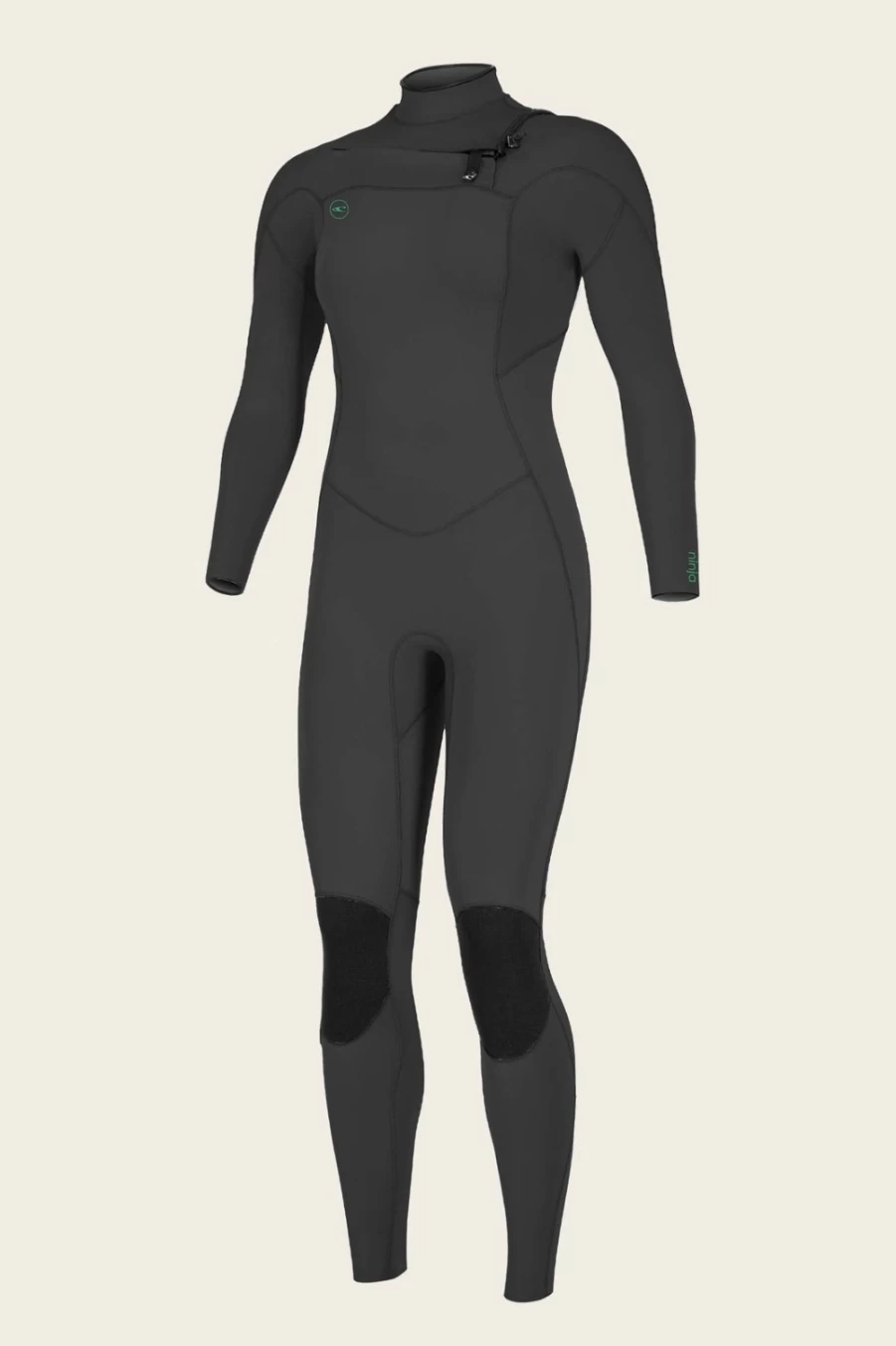 O'Neill Women's Ninja 3/2mm Chest Zip Full Wetsuit - Black/Black (Blk/Blk) for Surfing & Diving