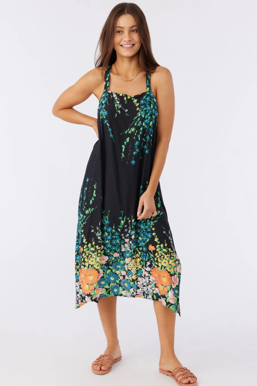 O'Neill Women's Black Marguerite Midi Dress - Elegant Casual Wear