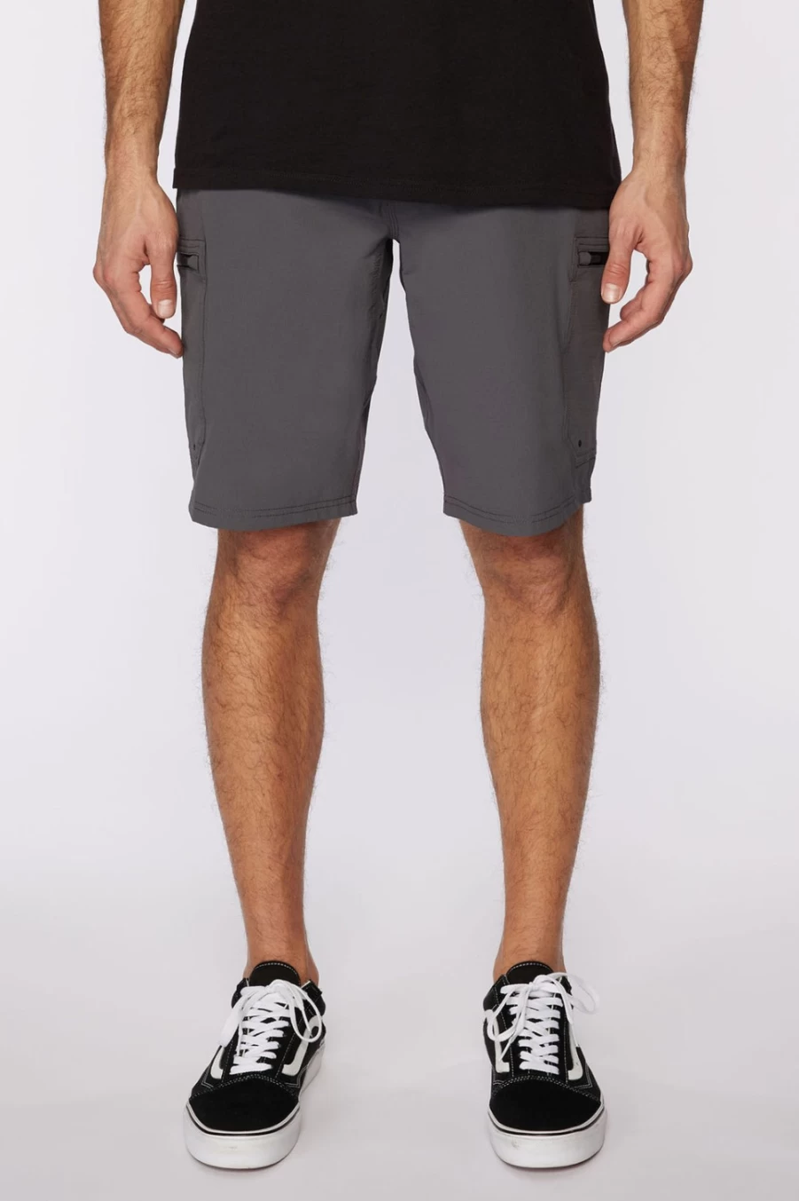 O'Neill Men's Trvlr Cargo 20" Hybrid Shorts in Graphite - Lightweight Travel & Utility Shorts