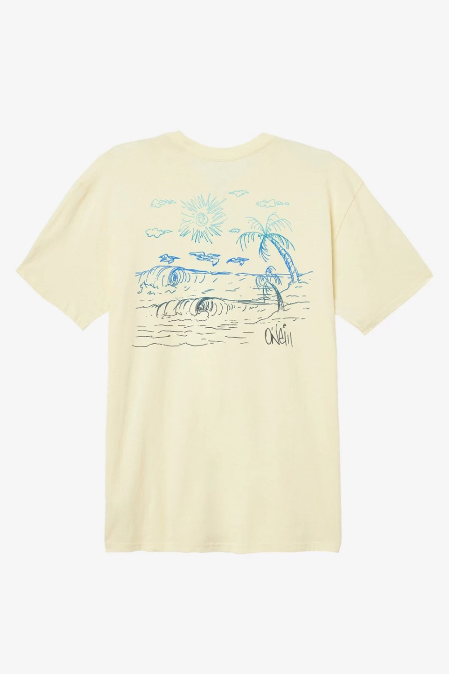 O'Neill Men's Sketchy Tee T-Shirt in Pale Yellow