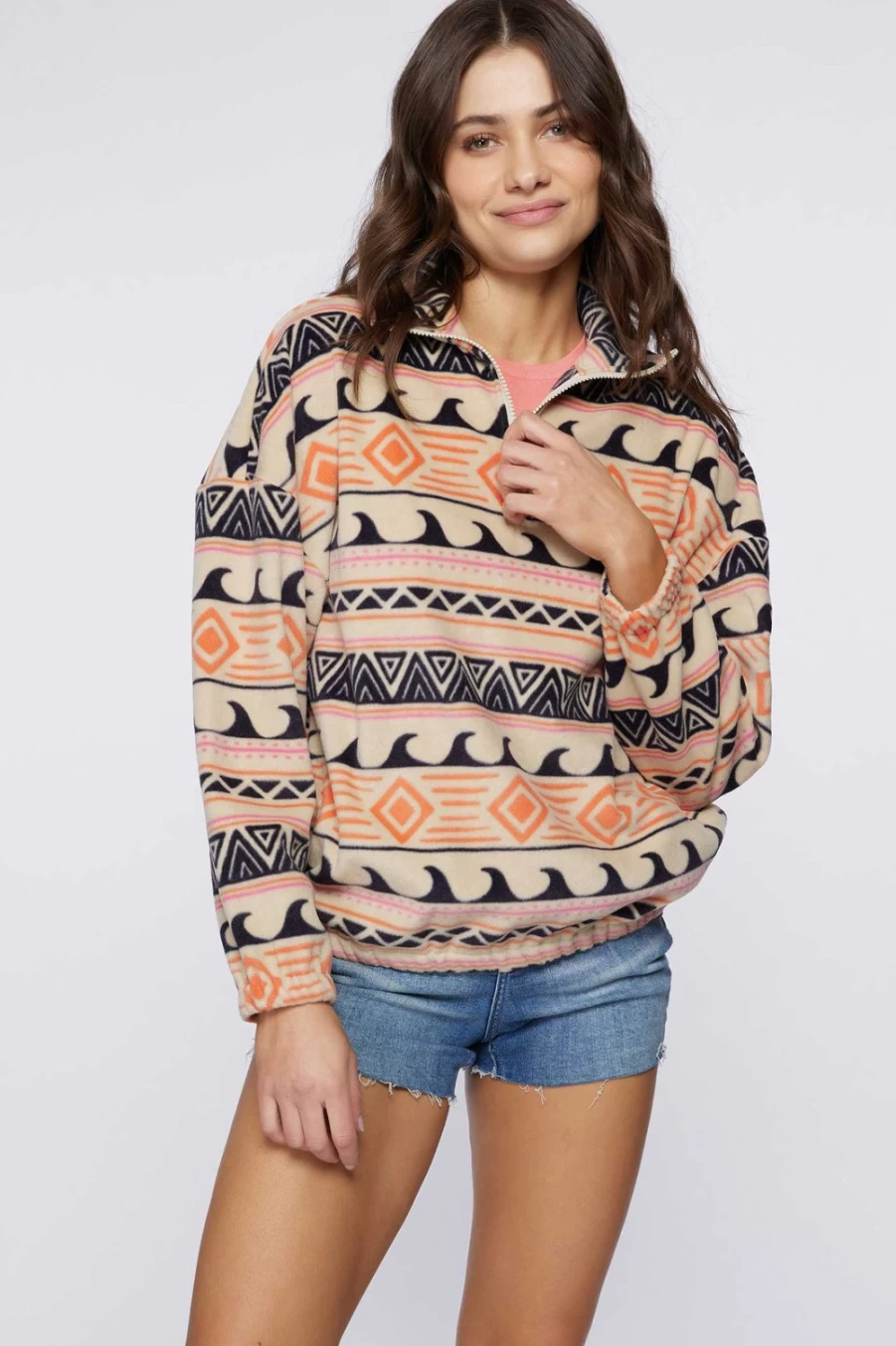 O'Neill Women's Sierra Superfleece Pullover - Stone Fleece Jacket