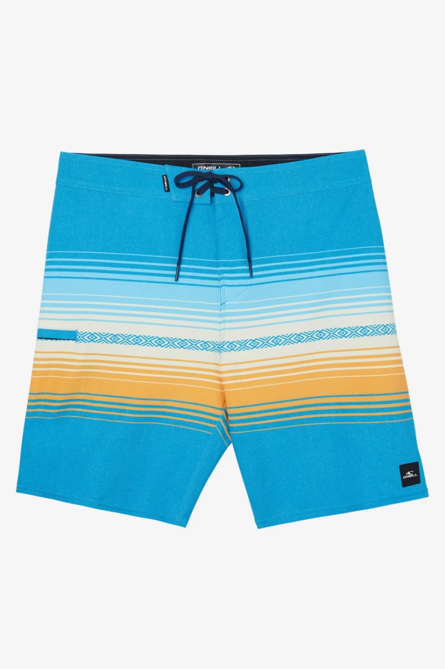 O'Neill Men's Hyperfreak Heat Stripe Line 19" Boardshorts in Medium Blue