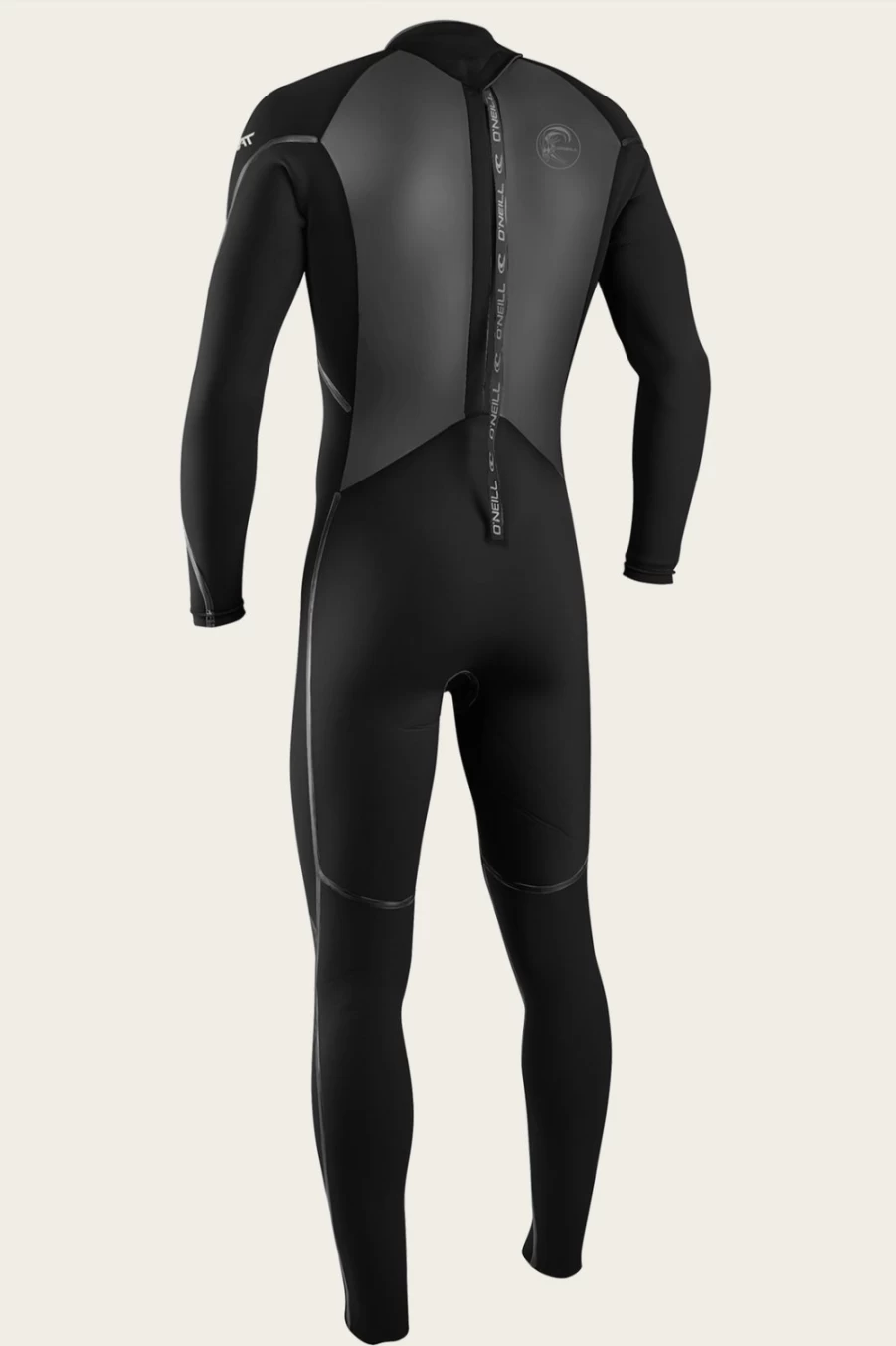 O'Neill Men's Heat 4/3mm Back Zip Full Wetsuit - Black/Black