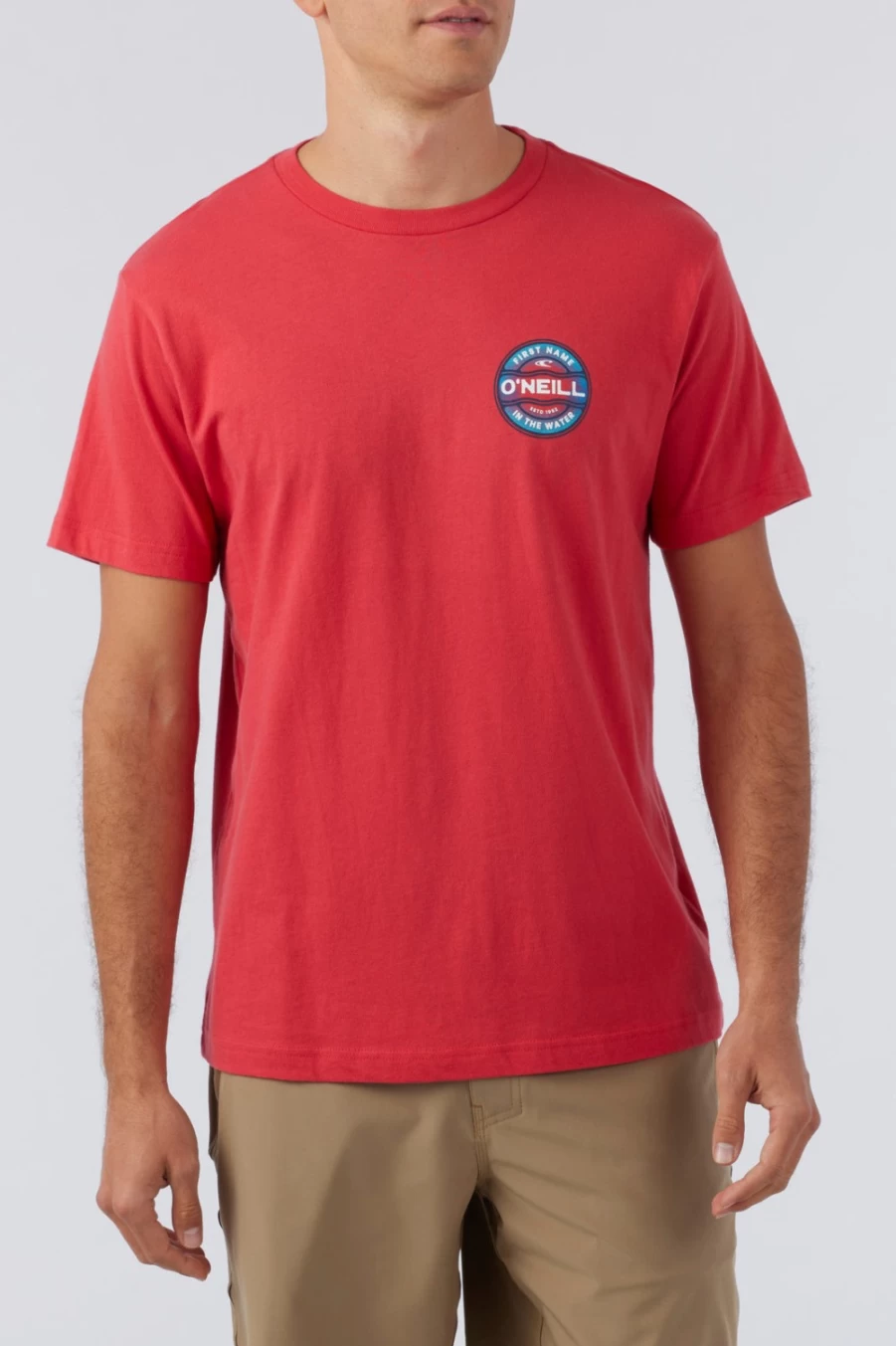 O'Neill Men's Ripple Tee - Chilipepper Red Relaxed Fit T-Shirt