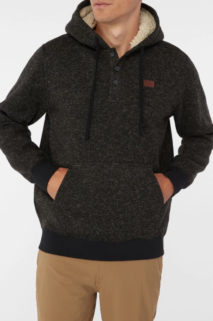 O'Neill Men's Renzo Black Hooded Fleece Jacket