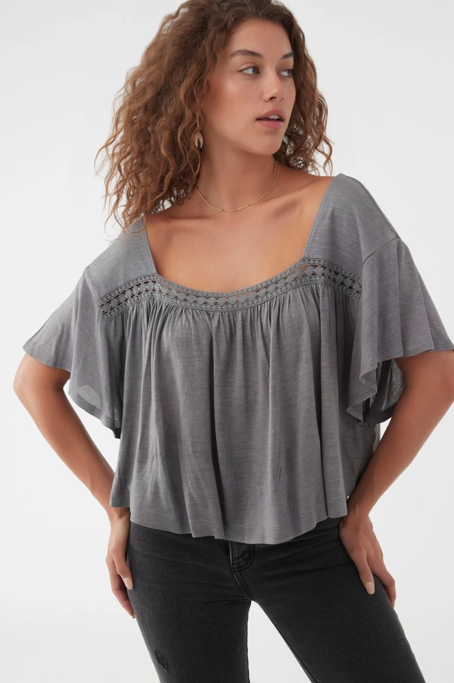 O'Neill Women's Mariposa Top - Smoked Pearl Color, Stylish & Comfortable