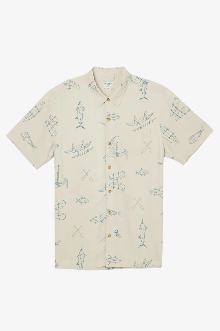O'Neill Men's Light Khaki Ocean Life Shirt - Jack O'Neill Collection