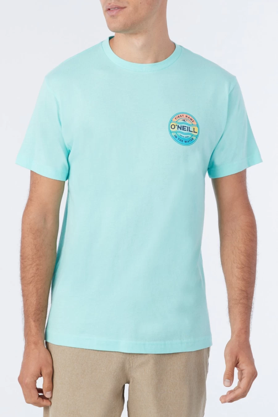 O'Neill Men's Turquoise Ripple Tee - Casual Short Sleeve T-Shirt