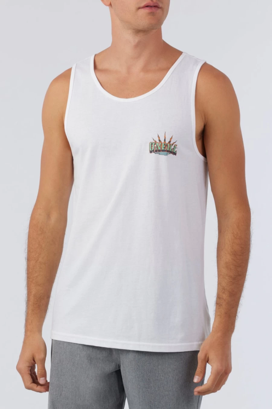 O'Neill Men's White Clampdown Tank Top - Athletic Fit Performance Shirt