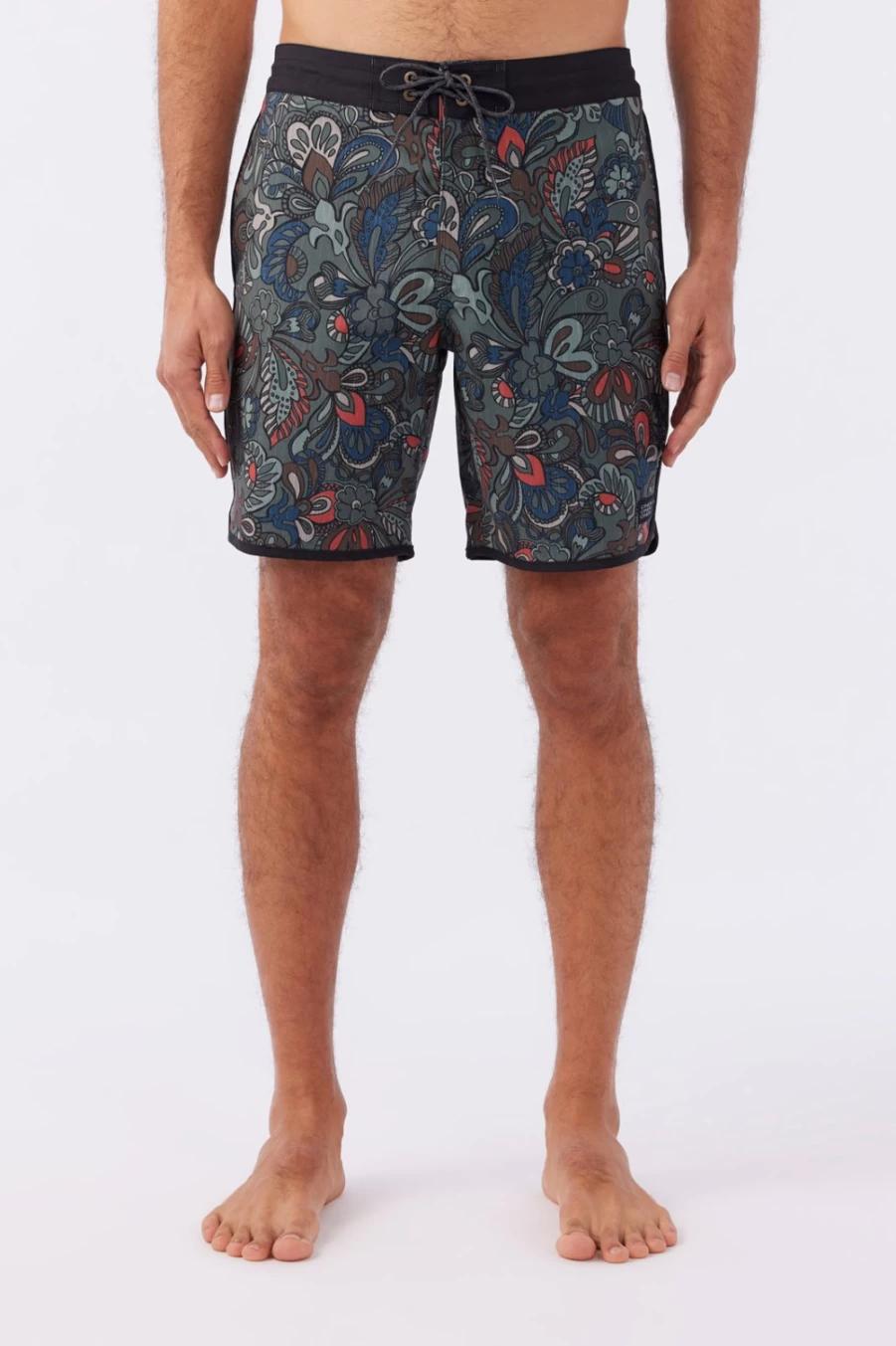 O'Neill Men's Cruzer Scallop 18" Boardshorts in Dark Olive - Quick-Dry Swim Trunks for Men