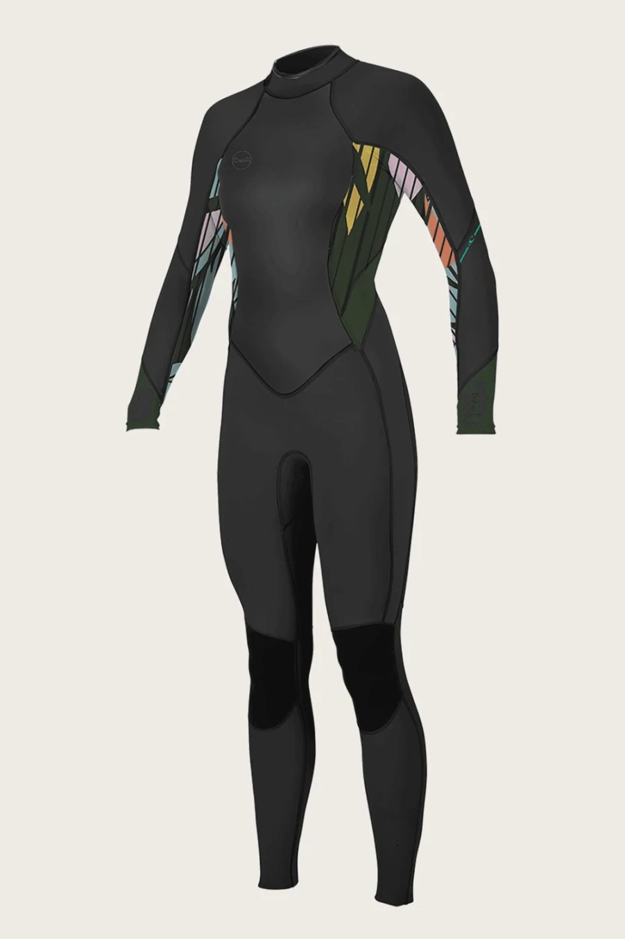 O'Neill Women's Bahia 3/2mm Back Zip Full Wetsuit - Black/Baylen/Dark Olive