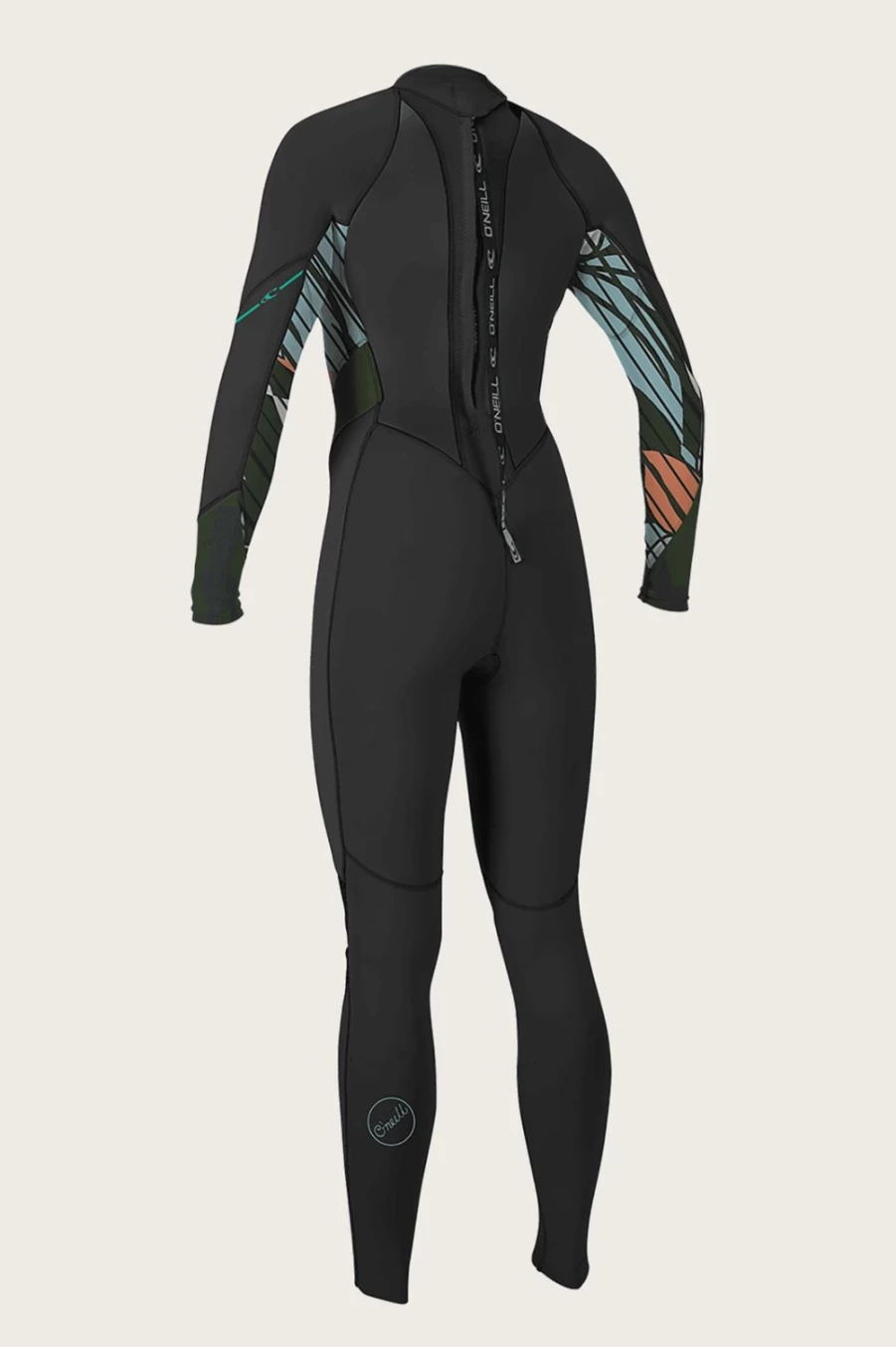 O'Neill Women's Bahia 3/2mm Back Zip Full Wetsuit - Black/Baylen/Dark Olive