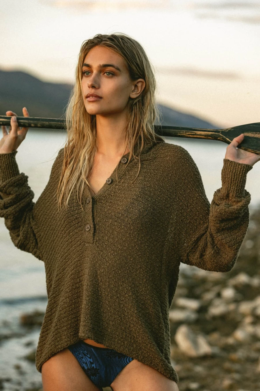 O'Neill Women's Olive Magic Hour Sweater - Cozy Casual Pullover for Everyday Wear