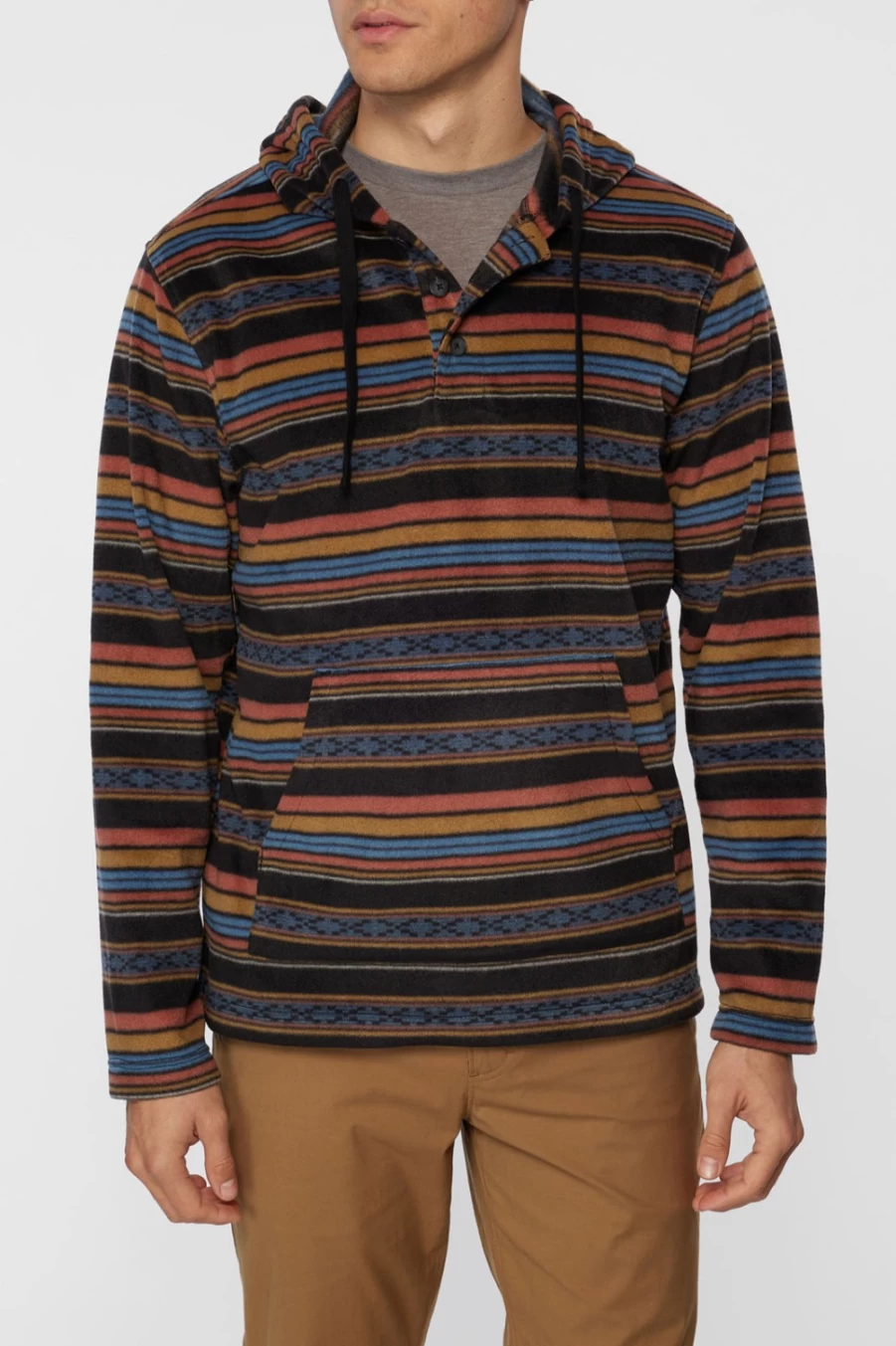 O'Neill Men's Black Superfleece Poncho - Newman Style Winter Outerwear