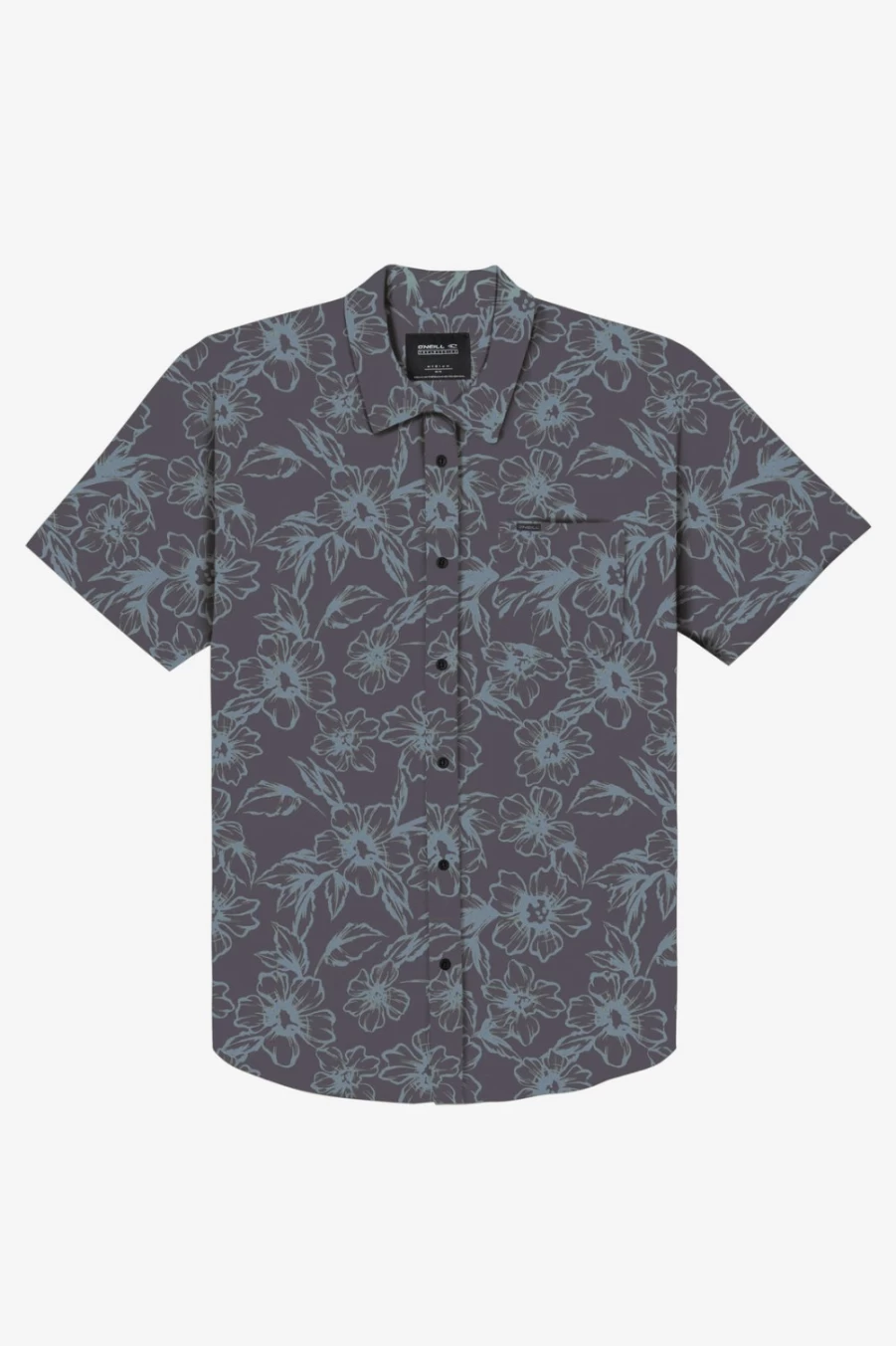 O'Neill Men's TRVLR UPF Traverse Standard Shirt in Graphite2 - Sun Protection Travel Shirt