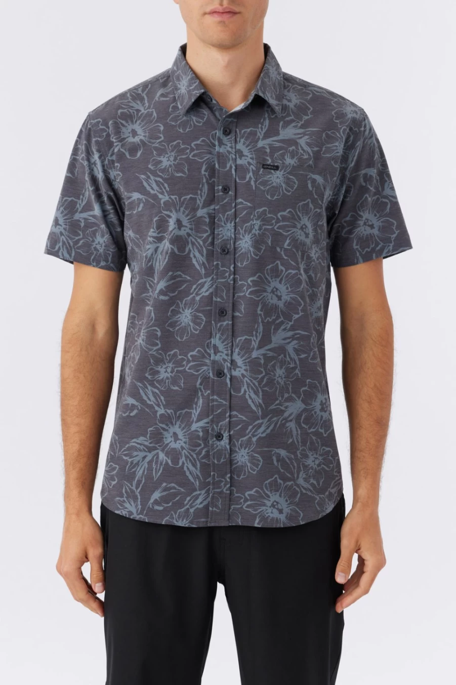 O'Neill Men's TRVLR UPF Traverse Standard Shirt in Graphite2 - Sun Protection Travel Shirt