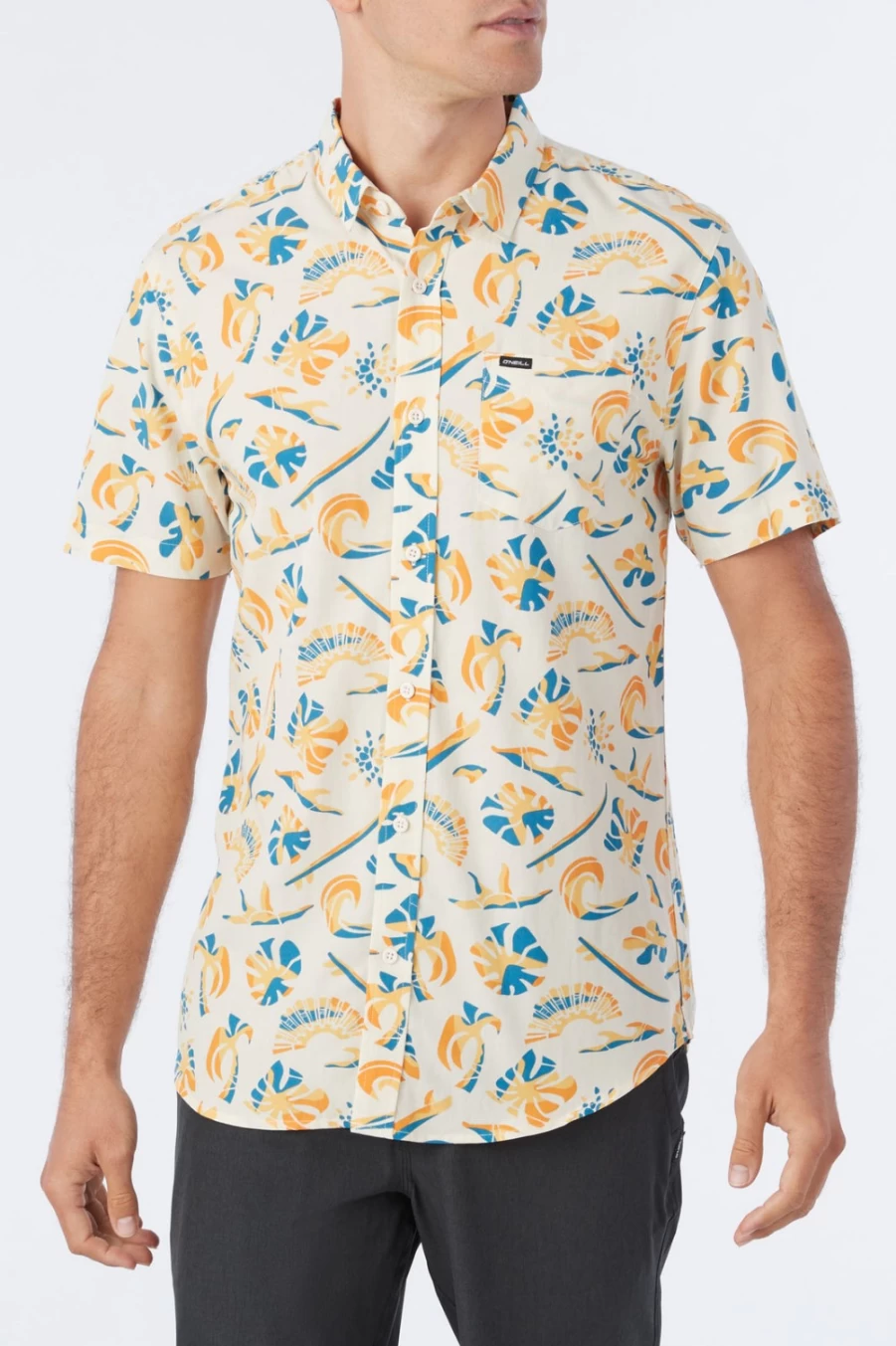 O'Neill Men's Eco Modern Shirt in Cream - Oasis Collection