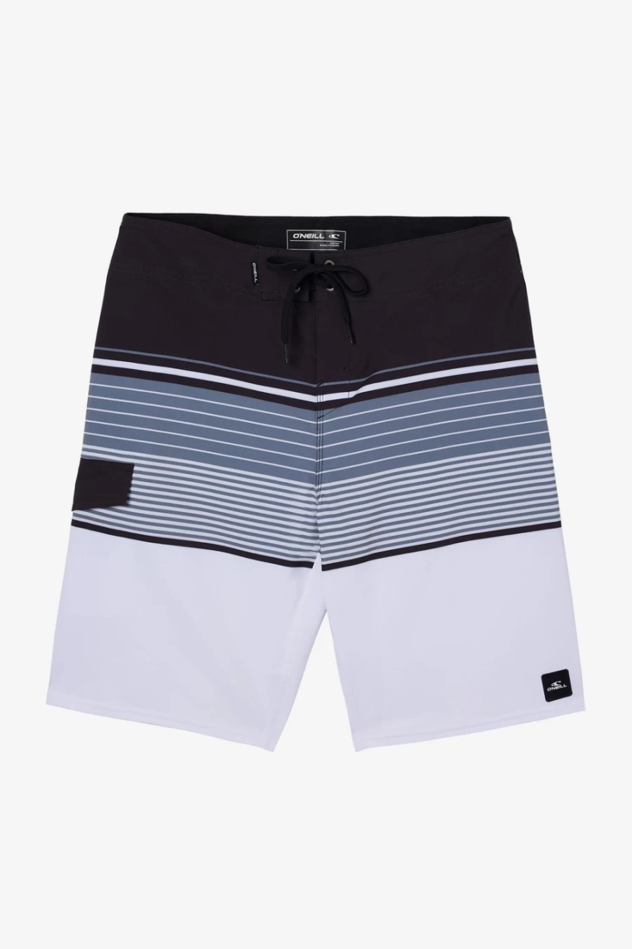 O'Neill Men's White Stripe 21" Boardshorts - Lennox Style Surf Swimwear