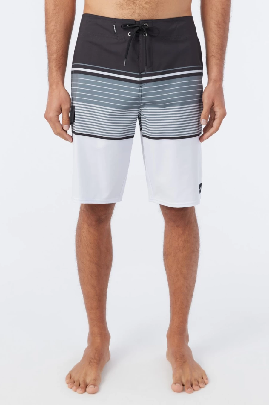 O'Neill Men's White Stripe 21" Boardshorts - Lennox Style Surf Swimwear