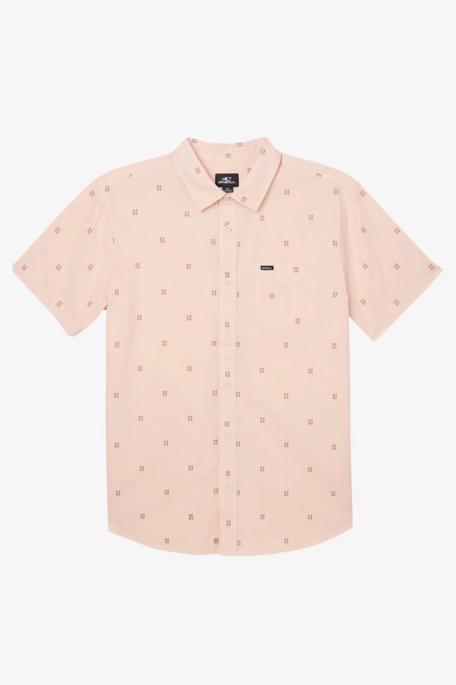 O'Neill Men's Quiver Stretch Dobby Standard Shirt in Pinkdust