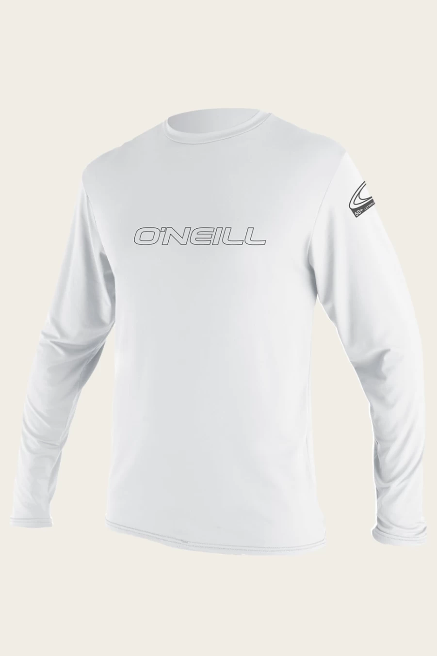 O'Neill Men's Basic Skins 50+ UPF Long Sleeve Sun Shirt - White